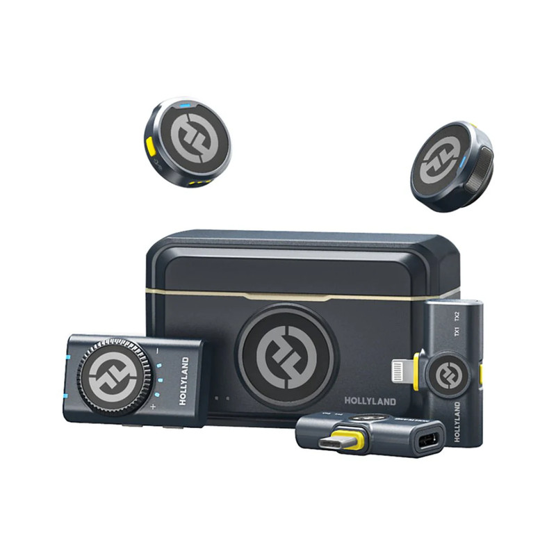 Hollyland LARK M2 Combo Wireless Microphone System - Shine Charcoal - ميكروفون